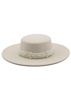 Pursehuit Palarie dama - stil canotiera - cu bor lat - Celeste - Bej