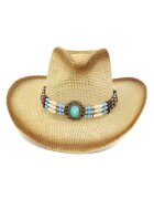 Pursehuit Palarie dama - stil cowboy - bej - din paie - Lavinia -
