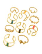 Pursehuit Set 10 inele aurii - diverse forme - Theresa C3 -
