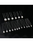 Pursehuit Set 18 ace de par - argintii - cu perle - Elvard C15 -