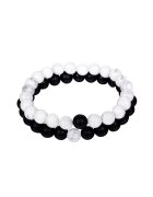 Pursehuit Set 2 bratari - cu margele negre si albe - 19 cm - Odalia C2