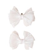 Pursehuit Set 2 brose - albe - pentru pantofi - cu clips - forma de fundita - Otylya C6