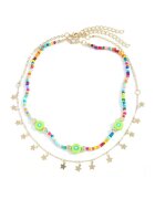 Pursehuit Set 2 coliere - cu margelute colorate si stelute aurii - Marsha C9 -