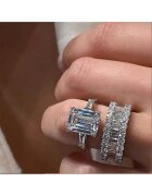Pursehuit Set 2 Inele argintii - cu pietre din zirconiu - Minessa C21 - 7 (circumferinta: 54.5 mm)
