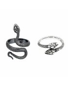 Pursehuit Set 2 Inele - argintii - reglabile - forma de sarpe - Telma C1 -