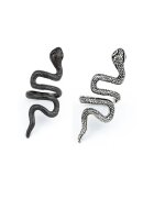 Pursehuit Set 2 Inele - negru si argintiu - reglabile - forma de sarpe - Terrie C1 -