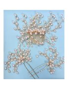 Pursehuit Set 3 Accesorii par - auriu - cu perle - Magda C1 -