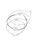 Pursehuit Set 3 bratari Ambrosius C5 - Aliaj metalic - Argintiu