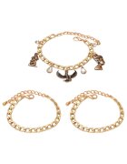 Pursehuit Set 3 bratari aurii - cu zale si pietre - Thana C7 -