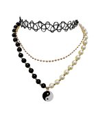Pursehuit Set 3 coliere aurii - cu choker si perle - Connie C12 -