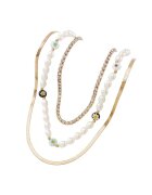 Pursehuit Set 3 coliere aurii - cu perle si pietre - Conor C12 -