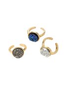Pursehuit Set 3 inele aurii - cu pietre - Adison C3