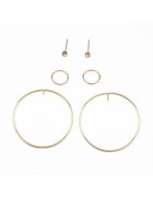 Pursehuit Set 3 perechi de cercei - aurii - cu pietre - Sonia C20 -