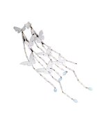 Pursehuit Set 4 accesorii de par si cercei - aurii - forma de fluturi albi - cu cristale - Malea C1 -