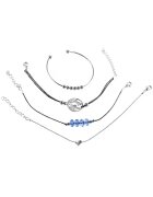 Pursehuit Set 4 bratari argintii - cu glob pamantesc - Trudie C2 -
