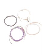 Pursehuit Set 4 bratari - argintii - cu margelute - Luisa C7 -