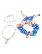 Pursehuit Set 4 bratari - argintii - cu perle si margelute - Betina C3 -