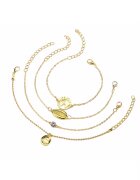 Pursehuit Set 4 bratari - aurii - cu glob pamantesc - Perla C3 -