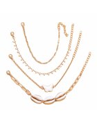Pursehuit Set 4 bratari - aurii - cu scoici metalice - Peppi C6 -