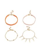 Pursehuit Set 4 bratari de picior - aurii - Kimm C1