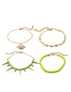 Pursehuit Set 4 bratari de picior - auriu cu galben - Kiina C1