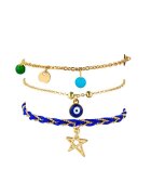 Pursehuit Set 4 bratari de picior - cu steluta - aurii - Kimi C1