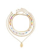 Pursehuit Set 4 coliere - aurii - cu perle si zale - June C4 -