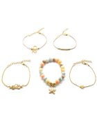 Pursehuit Set 5 bratari aurii - cu margelute - ajustabile - Jayne C4 -