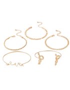 Pursehuit Set 5 bratari aurii - cu zale si serpi - Cia C33 -