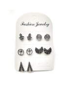 Pursehuit Set 5 perechi de cercei - argintii - Anais C9 -
