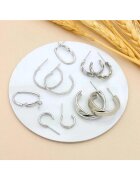 Pursehuit Set 5 perechi de cercei - argintii - forme diverse - Sania C27 -
