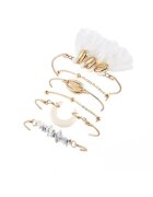 Pursehuit Set 6 bratari aurii - scoici metalice si ciucuri - Toya C1 -
