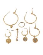 Pursehuit Set 7 cercei aurii - cu pietre - Davine C22 -