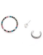 Pursehuit Set cercei argintii - cu pietre multicolore - Thana C10 -