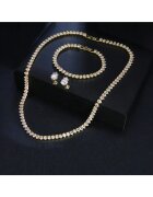 Pursehuit Set colier - cercei si bratara - tennis - auriu - cu pietre din zirconiu - Deana C2