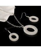 Pursehuit Set colier si cercei - argintiu - cu piese rotunde - Joel C12 -