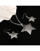 Pursehuit Set colier si cercei - argintiu - cu stelute - Jolie C12 -