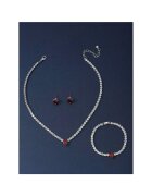 Pursehuit Set colier - tennis - bratara si cercei - argintiu - cu pietre din zirconiu - Aki C16