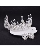 Pursehuit Set Coronita si Cercei Madeline - Aliaj metalic - Argintiu