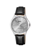 QQ Ceas analog de dama - Negru/Argintiu