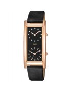 QQ Ceas dama QB61J102Y Quartz Rose gold - Negru