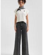 QS Blugi ampli cu talie inalta - Negru stins