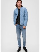 QS Blugi conici cu aspect decolorat - Albastru deschis