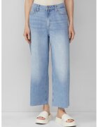 QS Blugi crop cu talie inalta - Albastru deschis