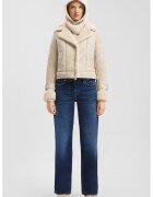 QS Blugi drepti cu design 5 buzunare - Albastru inchis