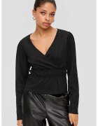 QS Bluza cu decolteu cache-coeur - Negru