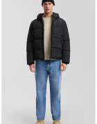 QS Geaca cu vatelina si gluga - Negru