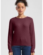 QS Pulover regular fit texturat - Visiniu