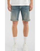 QS Q/S by s.Oliver Pantaloni scurti de blug barbati - John cu talie medie - Regular Fit - aspect decolorat - Albastru