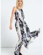 QS Rochie maxi cu imprimeu abstract - Alb/Negru/Lila